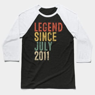 Fun Legend Since July 2011 9th Birthday Gift 9 Year Old Baseball T-Shirt